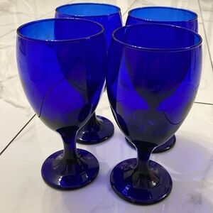 Libby cobalt blue goblet, water, wine, parfait premier glass.